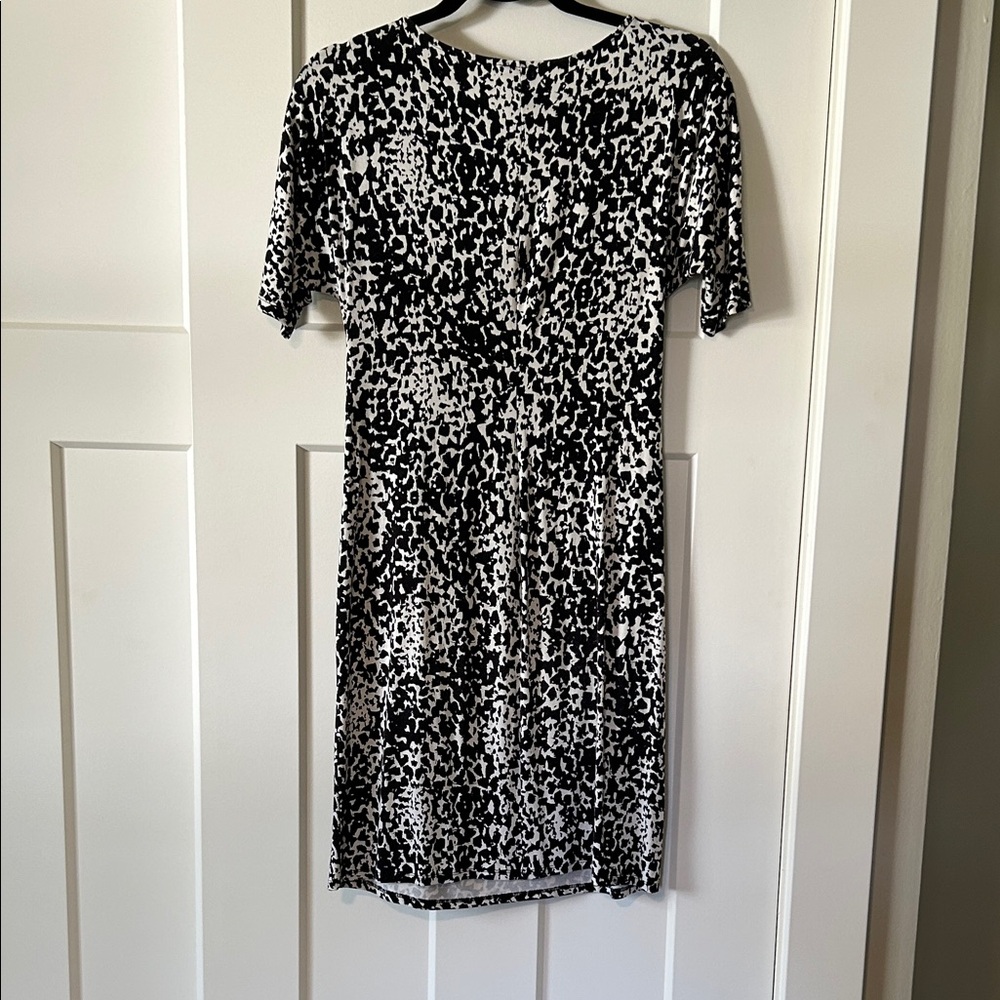 Ann Taylor Black and White Animal Print Midi Dress - Picture 3 of 3